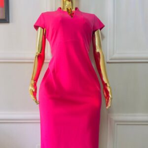 Aurora Elegance Midi Dress - Pink